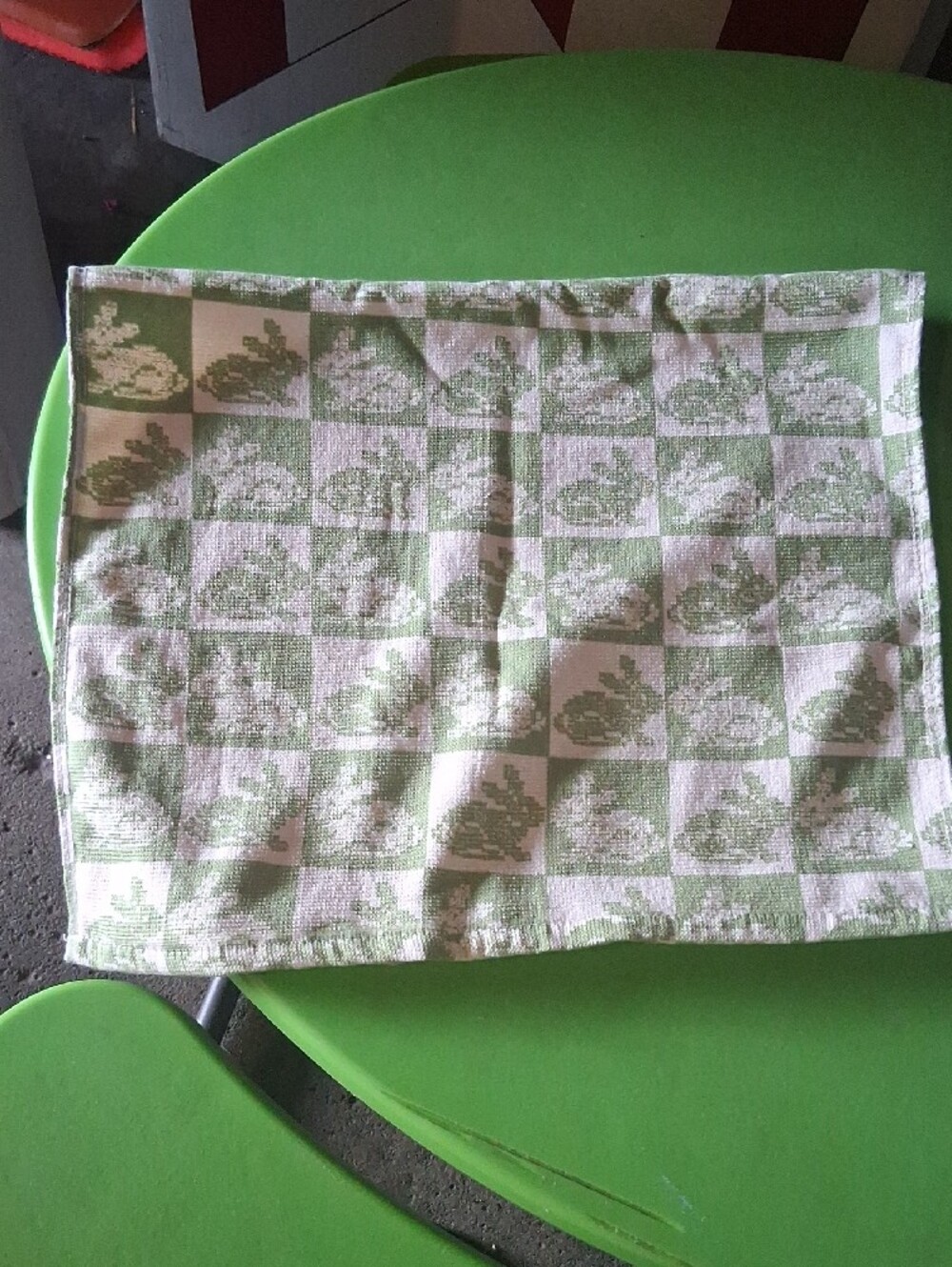 Threshold Checkered Bunny Kitchen Towel with Pink Pom Accent and Wooden Bunny - Picture 2 of 10